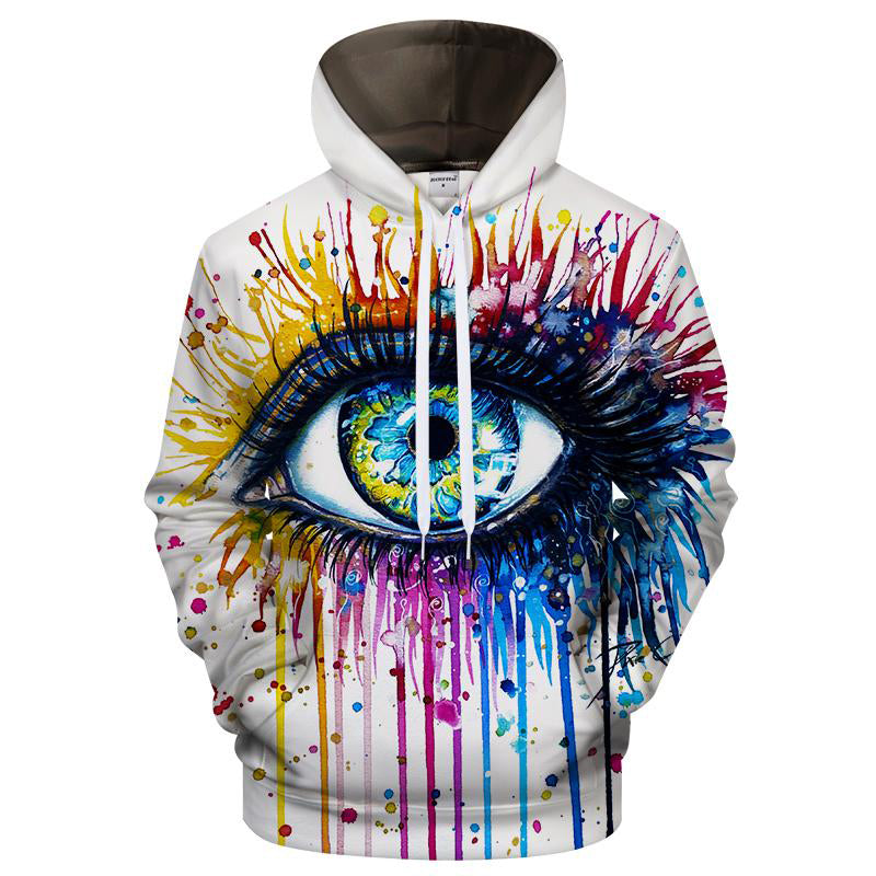 See the real eye of life , REALArt Hoodie Men&Women 3D Colorful Eye Sweatshirt